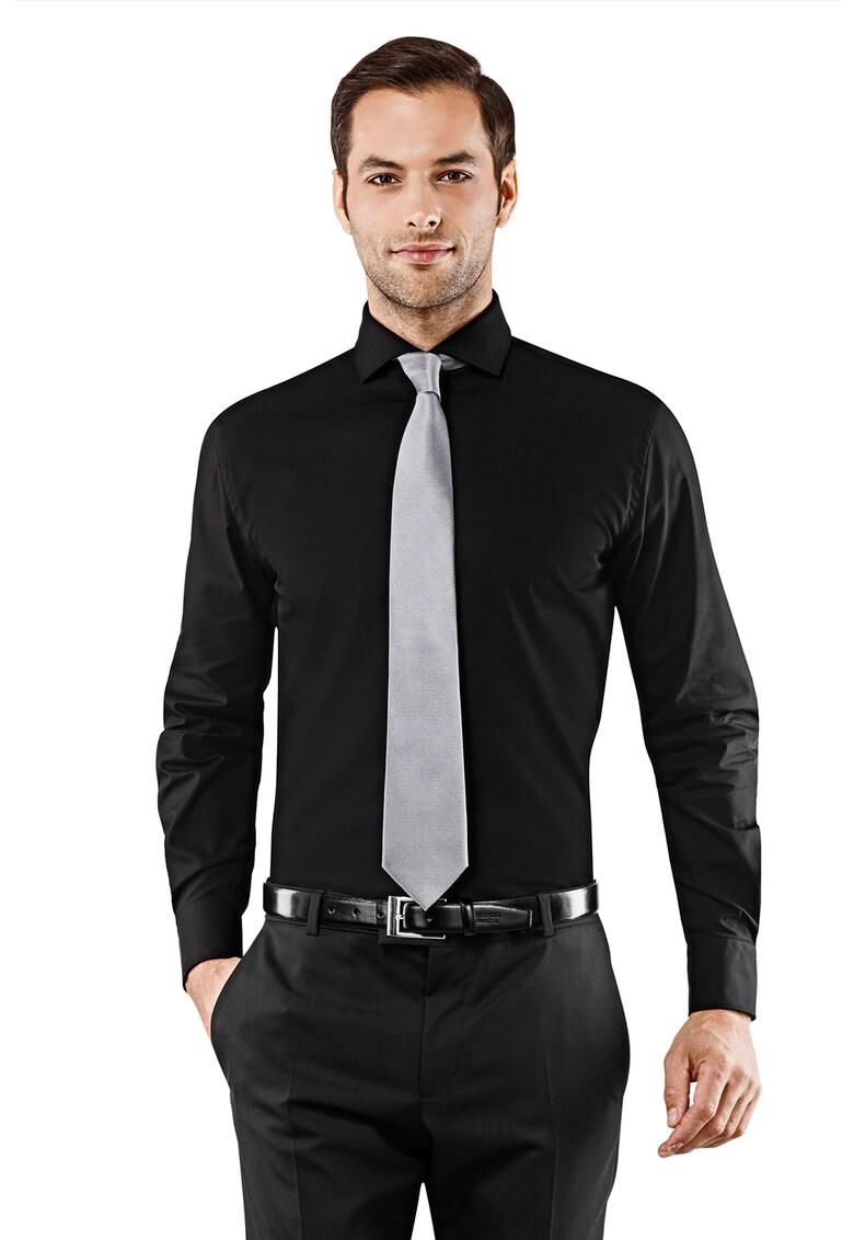 Camasa slim fit cu guler lat