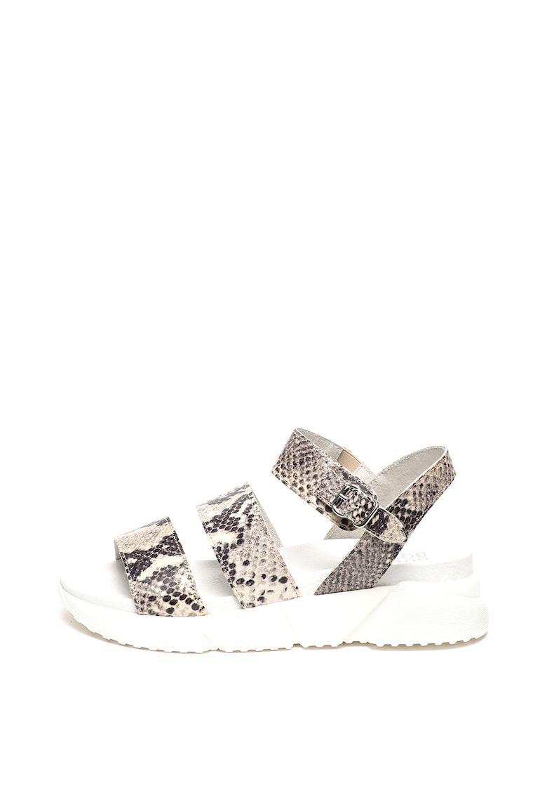 Sandale wedge de piele