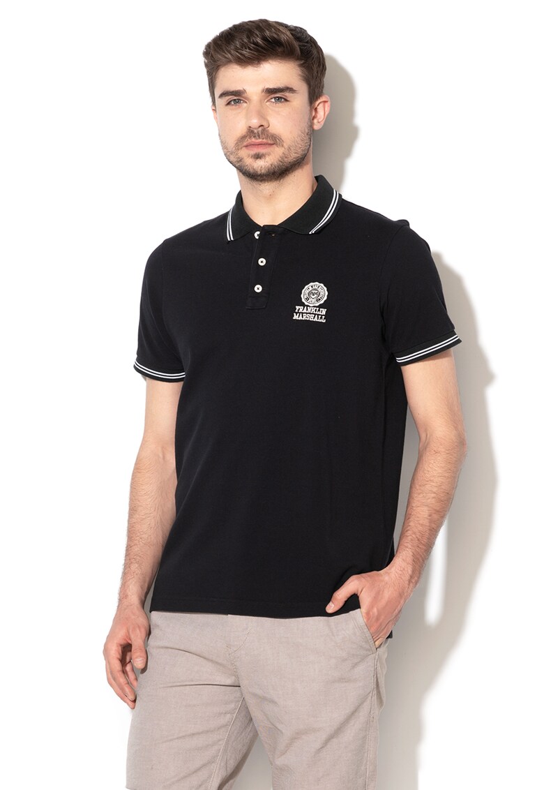 Tricou polo din pique cu broderie logo