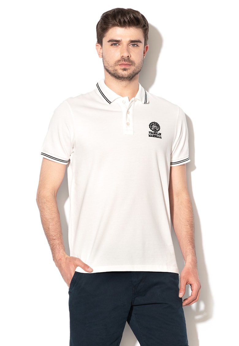 Tricou polo din pique cu broderie logo