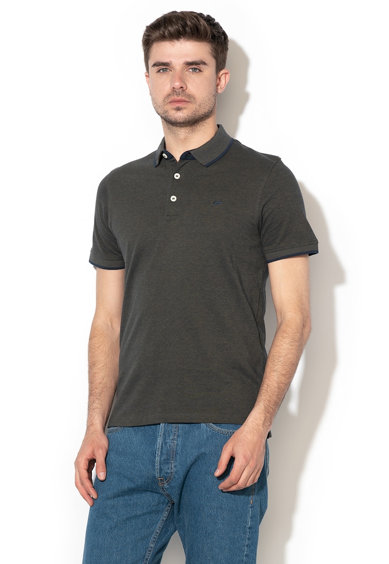 Tricou polo slim fit din material pique Paulos