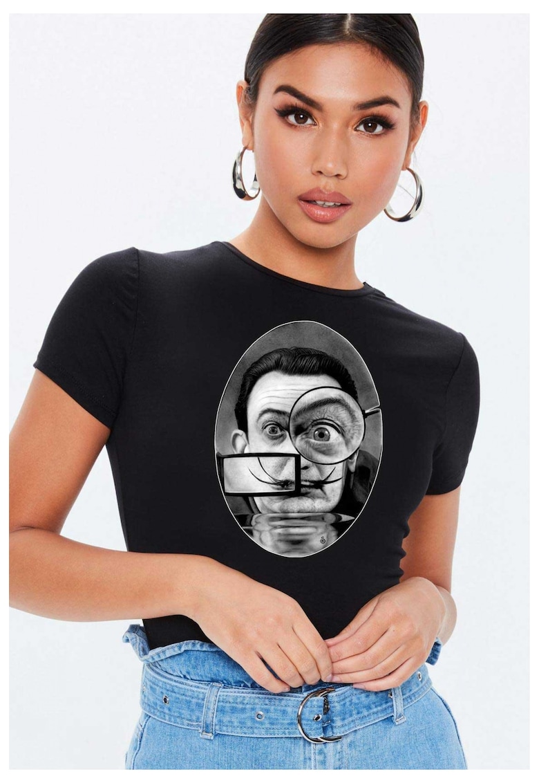 Tricou dama negru - Dali - The Watcher