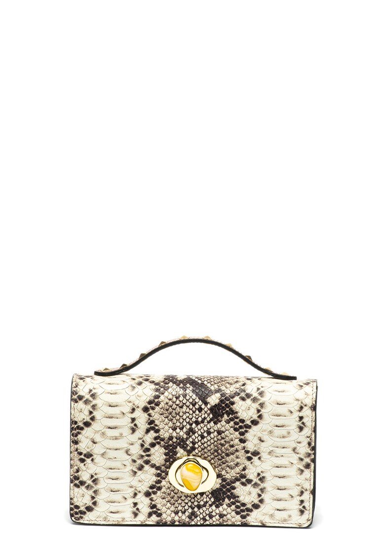 Geanta crossbody de piele cu element rotativ