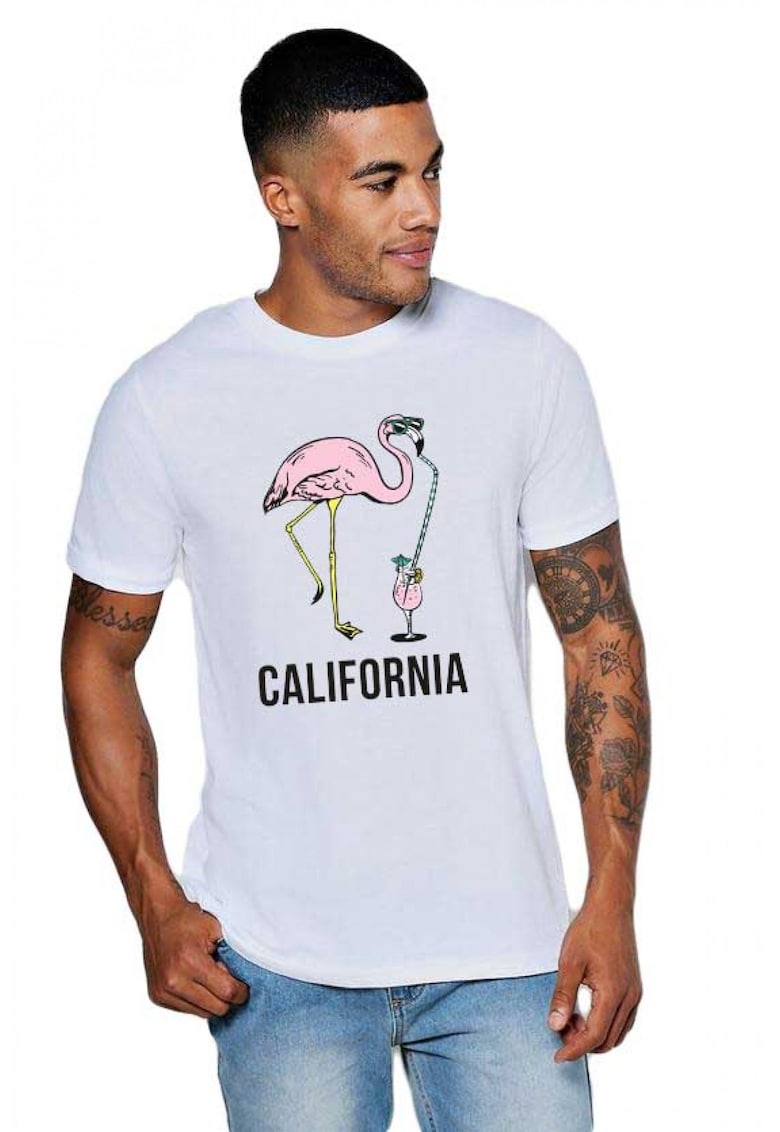 Tricou barbati alb - California