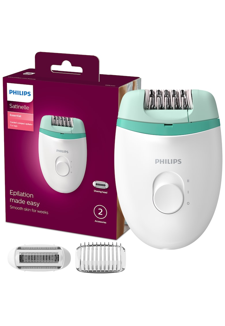 Epilator Satinelle BRE245/00 - 2 viteze - cap de epilare lavabil - 2 accesorii - Alb