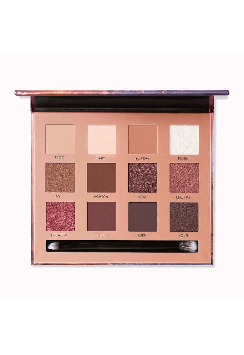 Paleta de farduri Sunset de lux cu 12 culori - mate si metalice