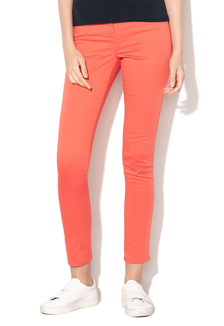 Pantaloni crop din amestec de modal