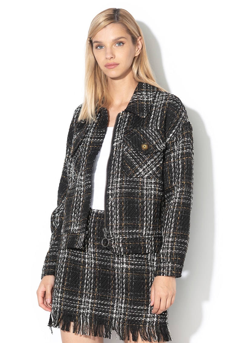 Jacheta din tuid cu fermoar Checkie fashiondays.ro imagine noua
