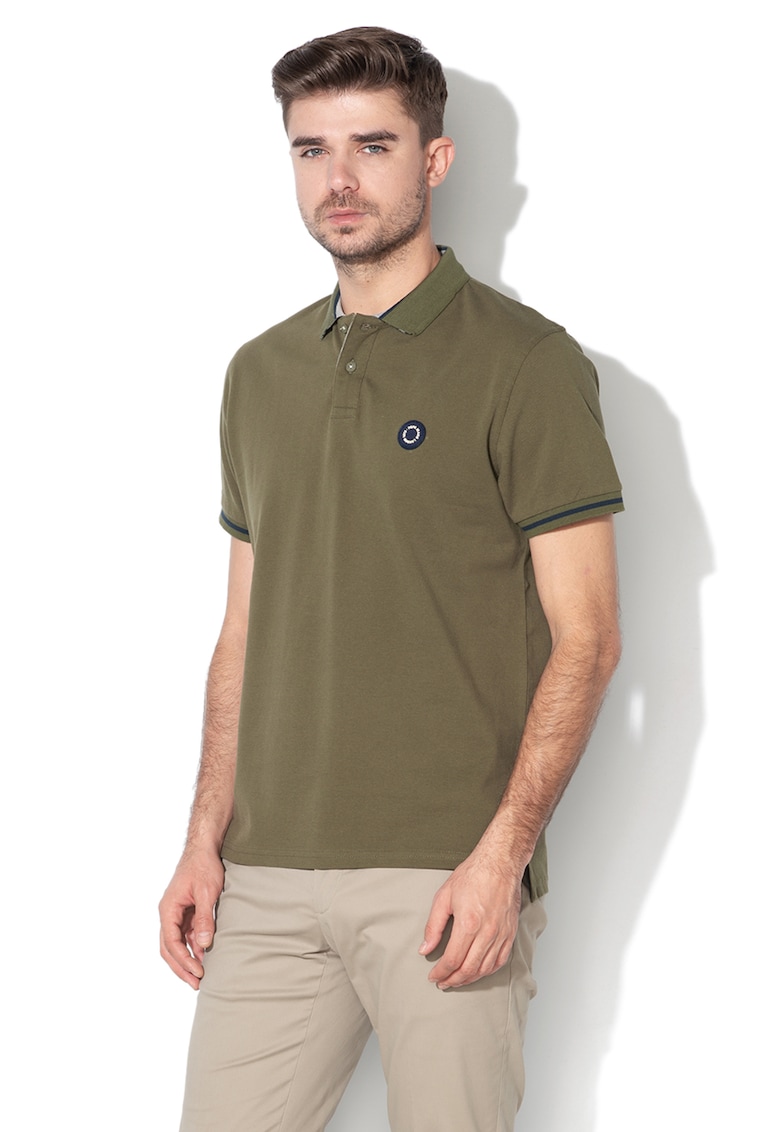 Tricou polo regular fit cu aplicatie logo Terence