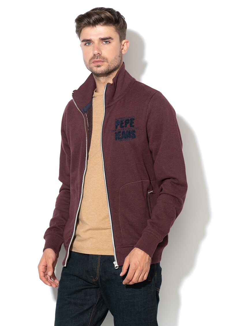 Bluza sport cu fermoar si captuseala din fleece Tristam