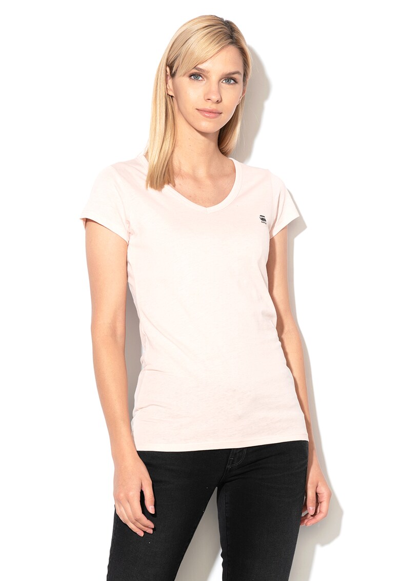 Tricou slim fit cu decolteu in V Eyben