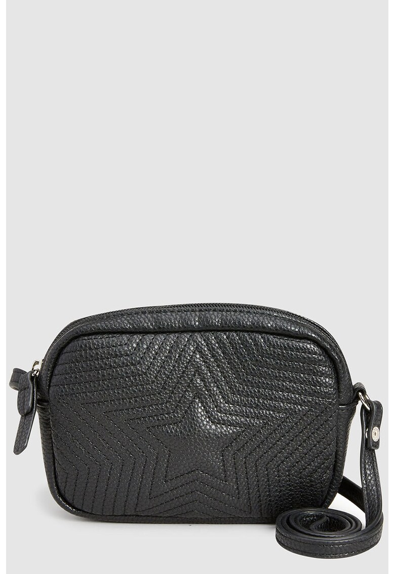 Geanta crossbody de piele ecologica - cu cusaturi decorative Geanta crossbody de piele ecologica - cu cusaturi decorative