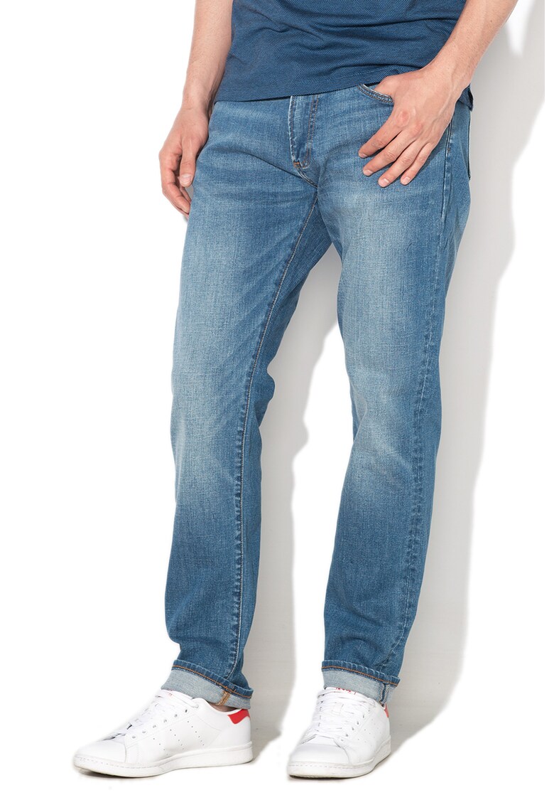 Blugi slim fit cu aspect decolorat 000355166