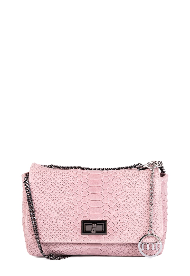 Geanta crossbody de piele - cu model reptila Meda