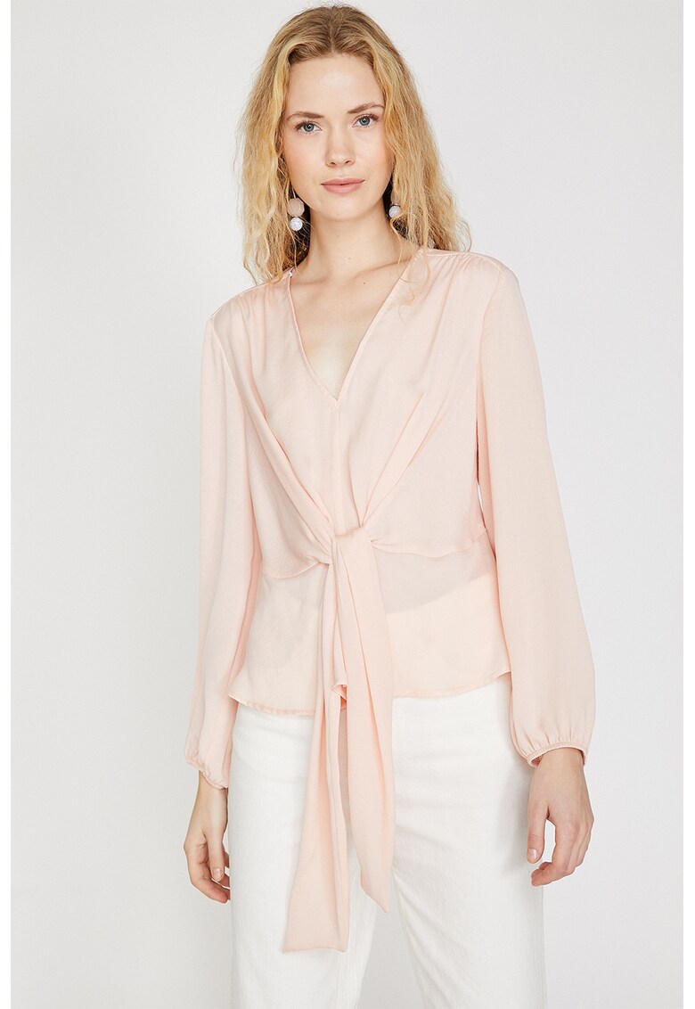 Bluza cu decolteu in V si cordon 4