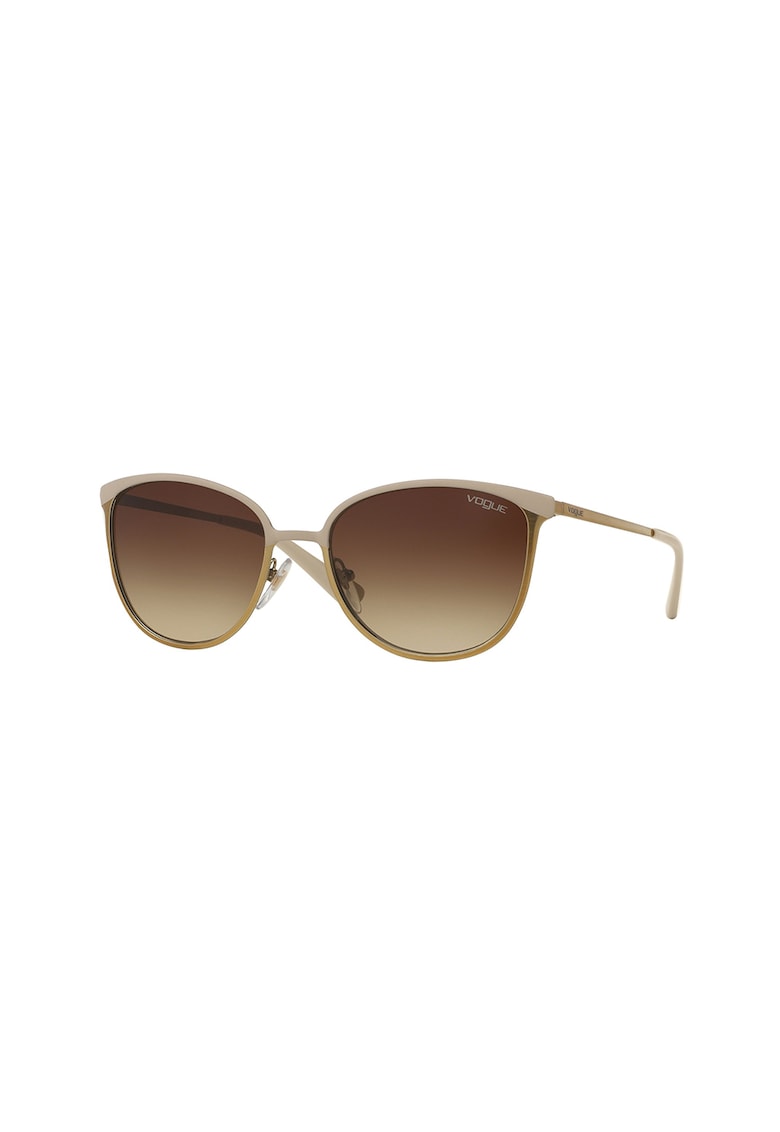 Ochelari de soare cat-eye - 49854 - Auriu/Maro nisip