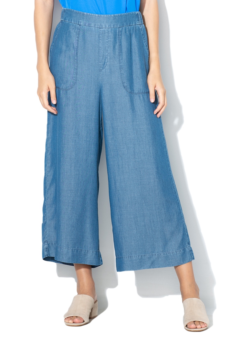 Pantaloni culotte din lyocell cu buzunare
