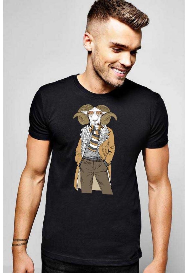 Tricou barbati negru - Berbec Fashion