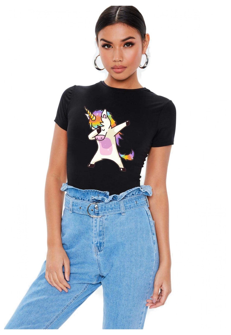 Tricou dama negru - Cool Unicorn