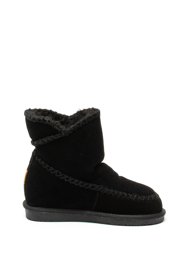 Ghete de piele intoarsa cu talpa wedge ascunsa