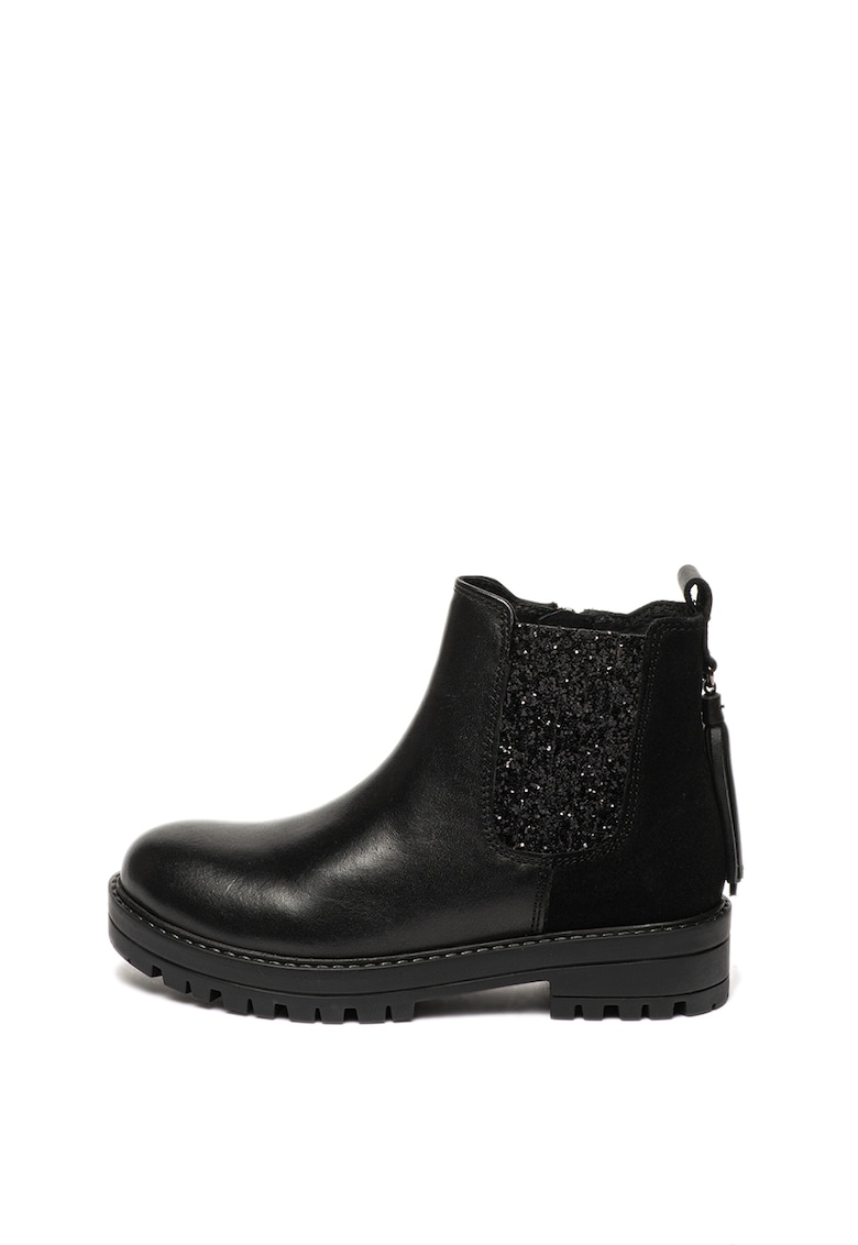 Ghete Chelsea de piele si piele intoarsa