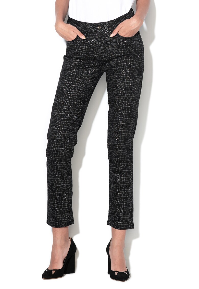 Pantaloni crop cu imprimeu stralucitor