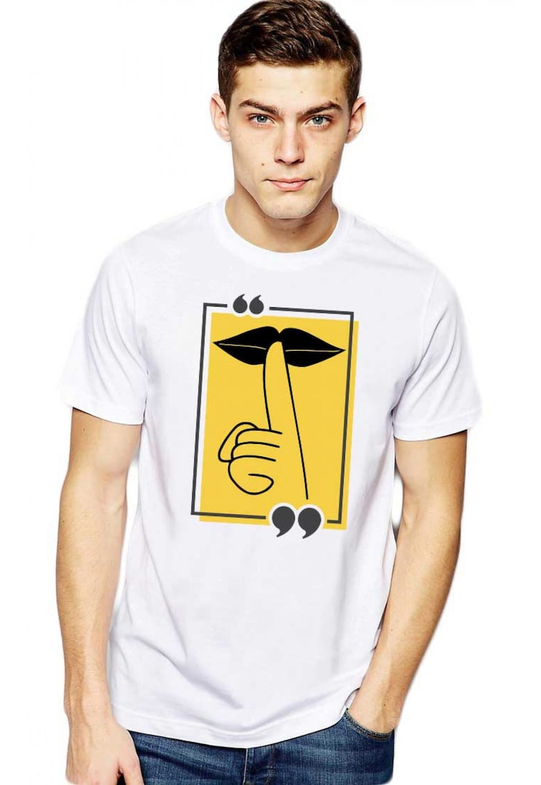 Tricou barbati alb - Don't Speak