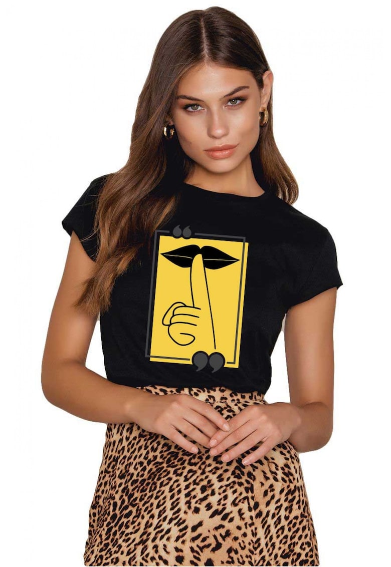 Tricou dama negru - Don`t Speak