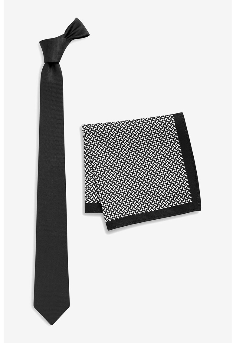 Set de cravata de satin si batista decorativa