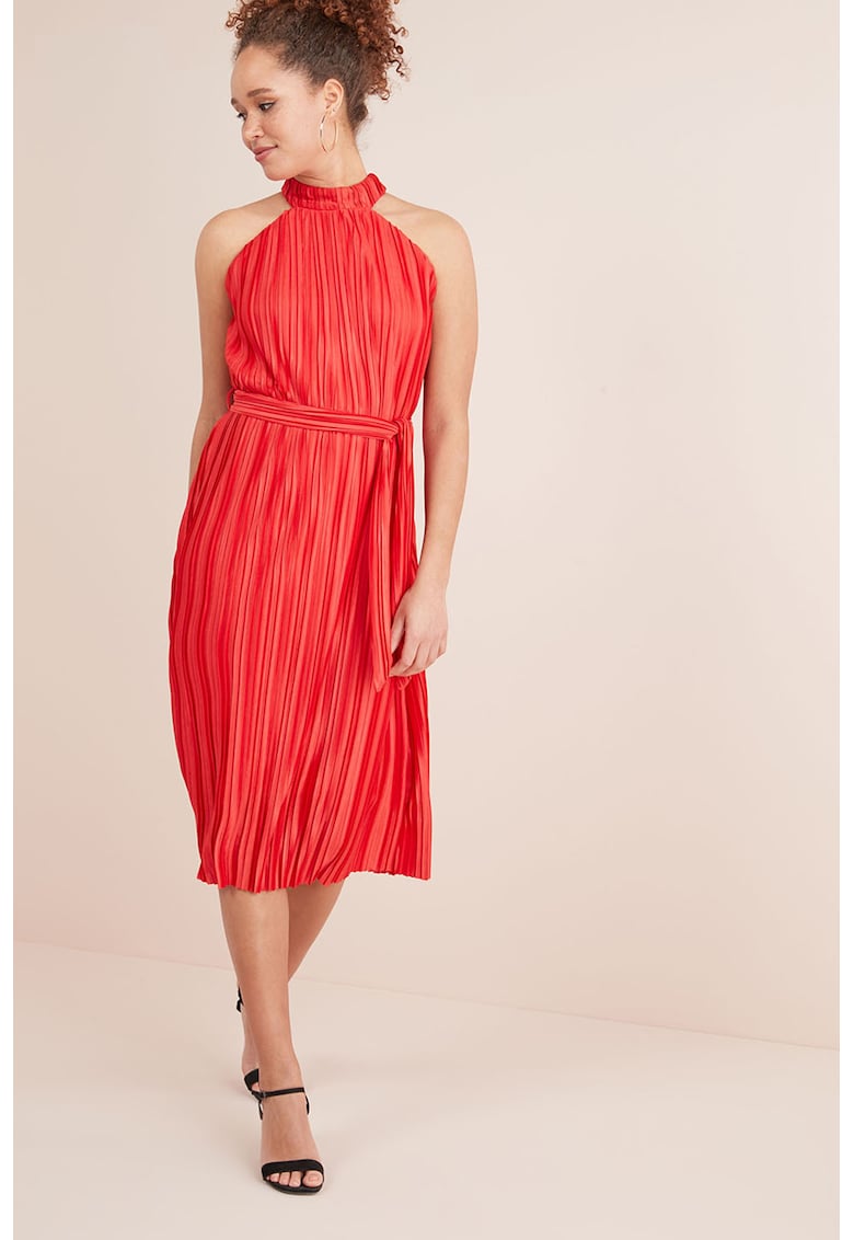 Rochie fara maneci cu model cu pliuri