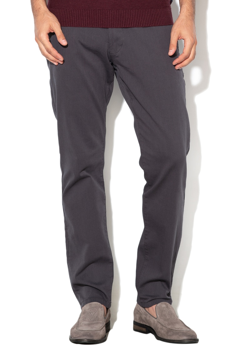 Pantaloni chino slim fit cu aspect texturat