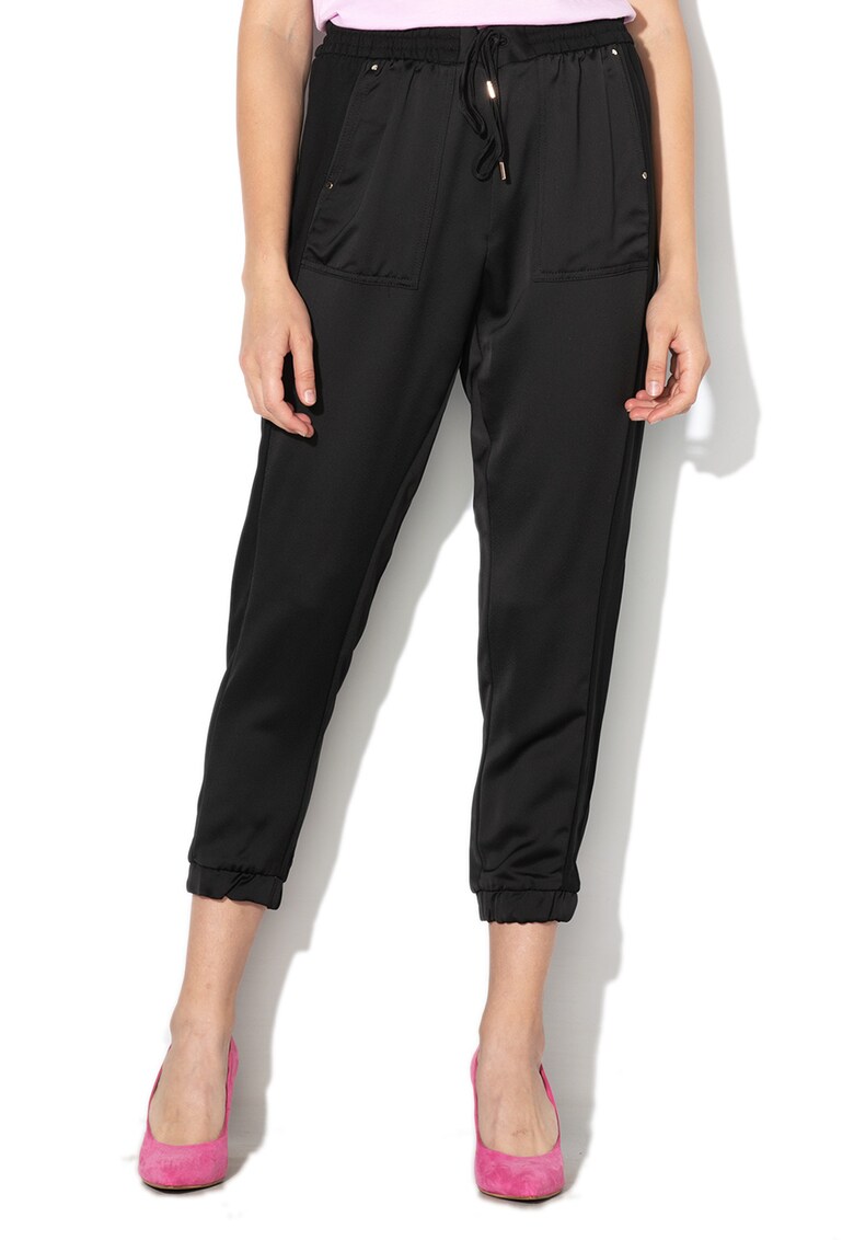 Pantaloni jogger vaporosi cu snur in talie