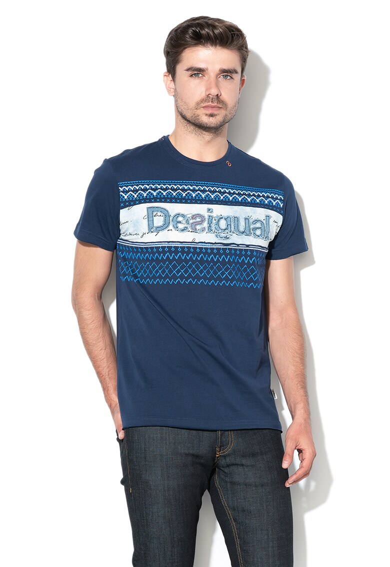 Tricou cu aplicatie din denim Elio