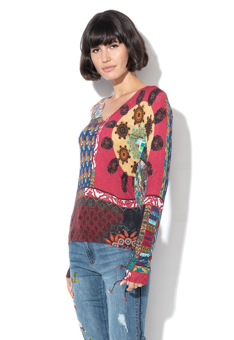 Bluza din amestec de modal - cu model colorblock