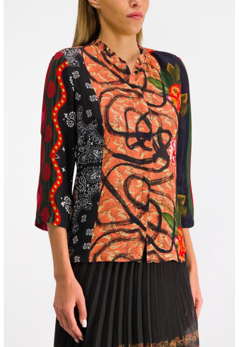 Camasa cu imprimeu floral si geometric Jenica - Multicolor