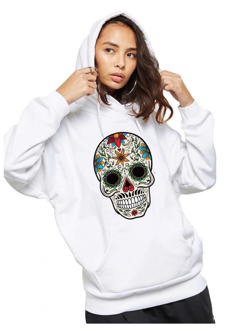 Hanorac de dama alb - Sugar Skull