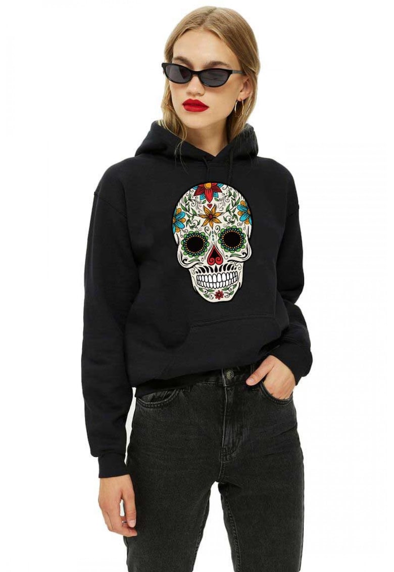 Hanorac dama negru - Sugar Skull