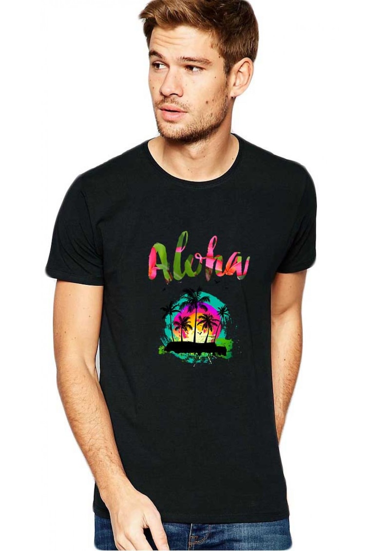 Tricou barbati negru - Aloha Exotic