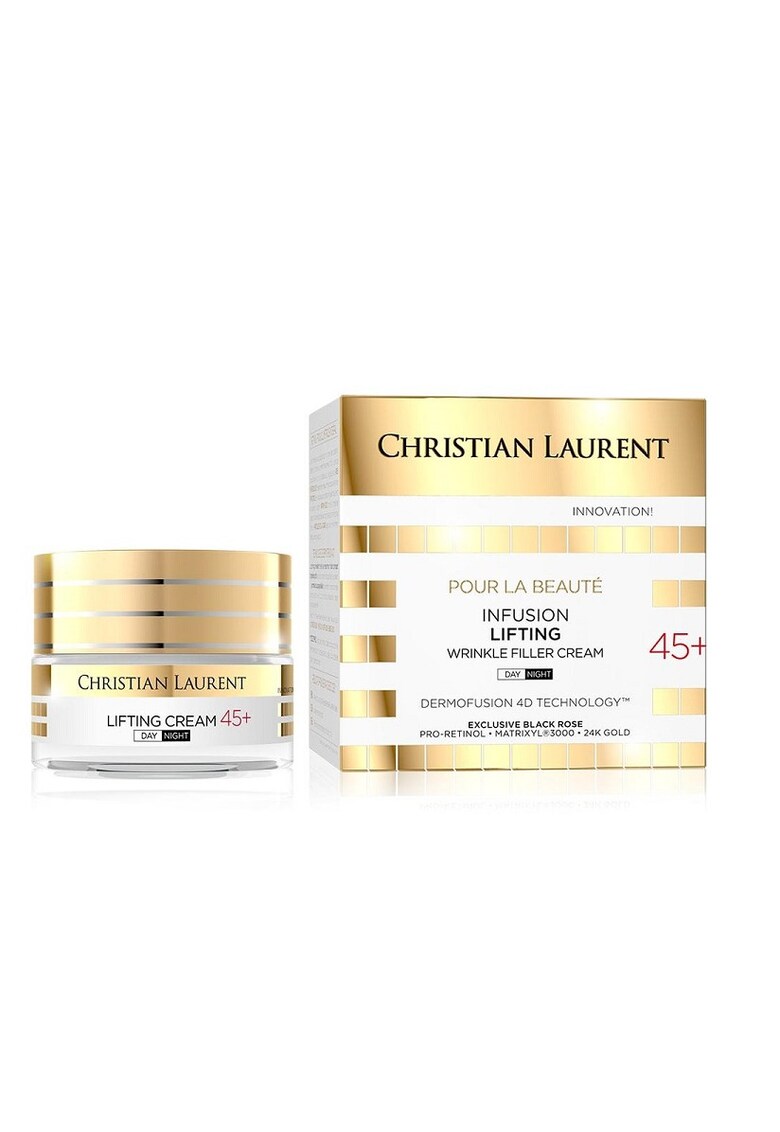 Crema de fata Prin Infuzie -  45+ - Extract de Trandafiri Negri - PRO-RETINOL & 24K GOLD - 50 ml