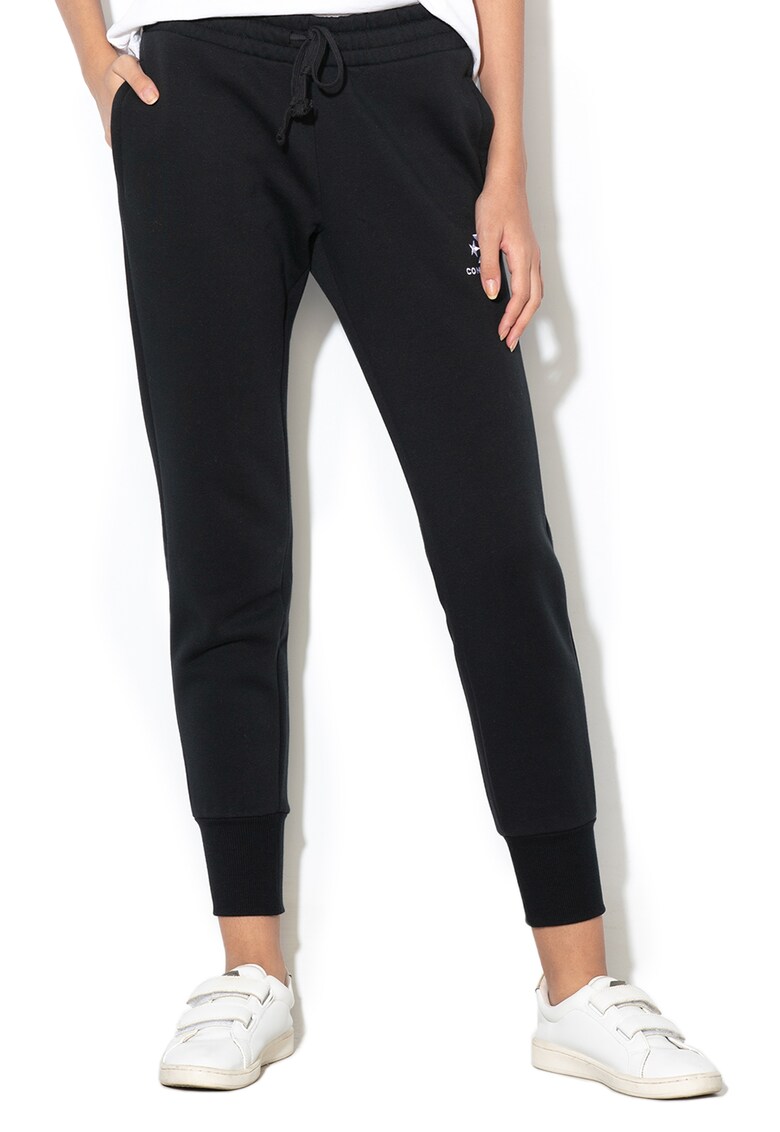 Pantaloni sport din chevron cu croiala conica si snur Star