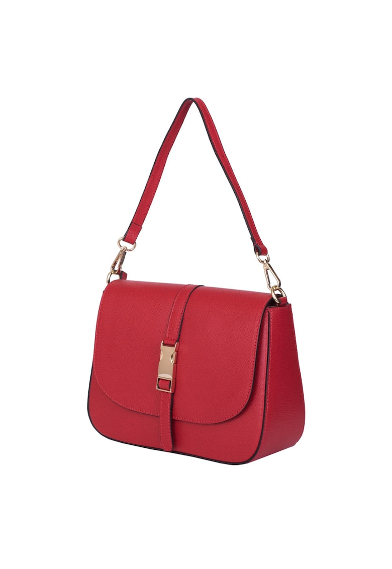 Poseta din piele naturala Aretha fucsia - Rosu