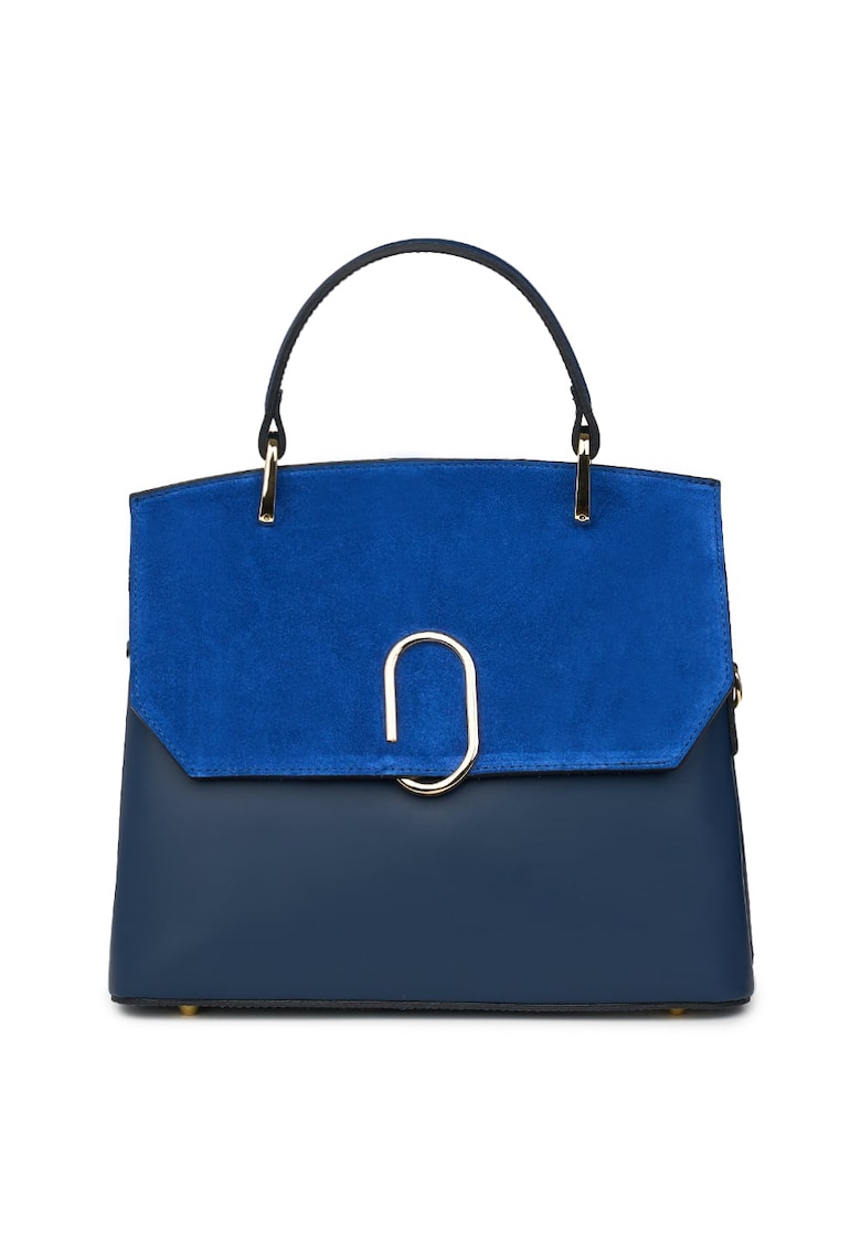 Poseta din piele naturala Ruby - Bleumarin