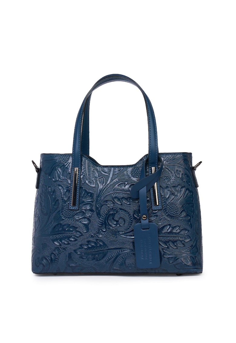 Geanta din piele naturala cu model floral Samantha