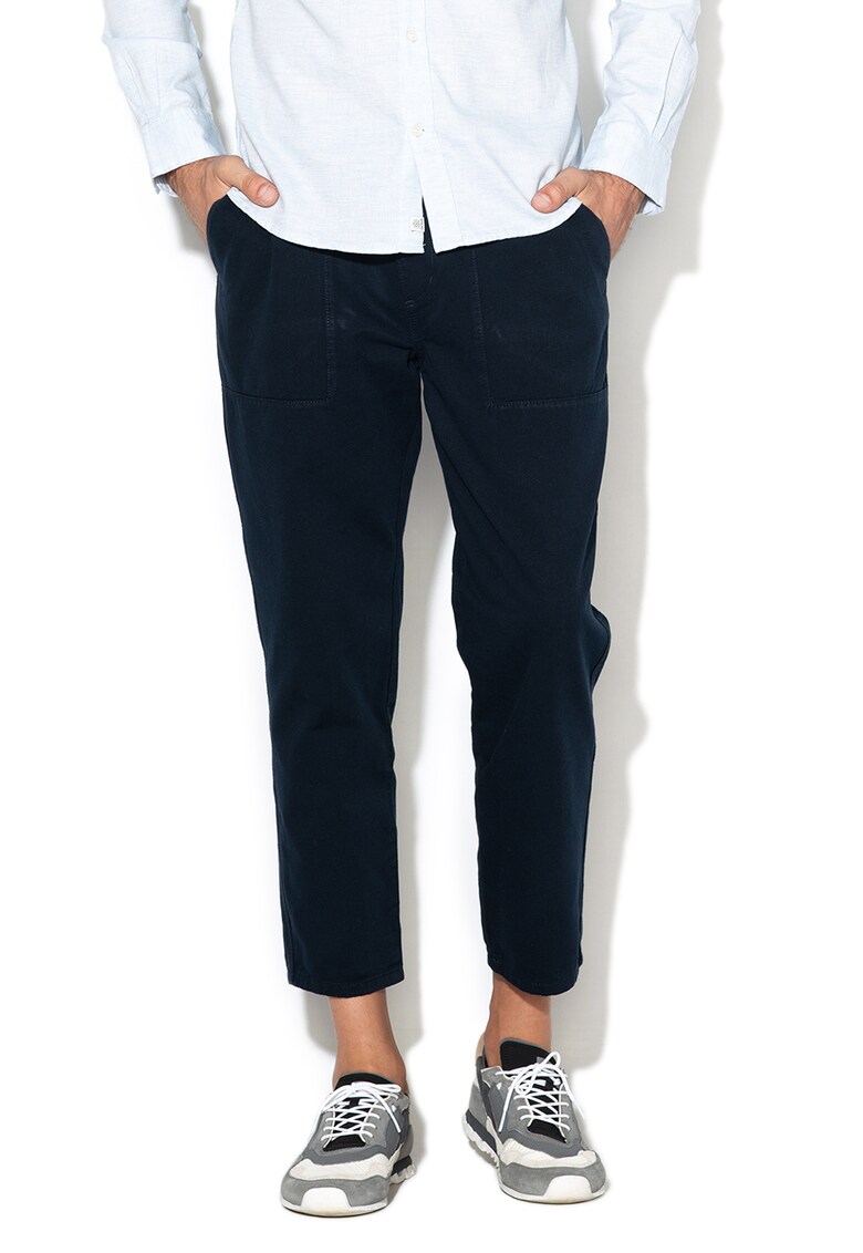 Pantaloni chino cu talie medie si croiala relaxed fit