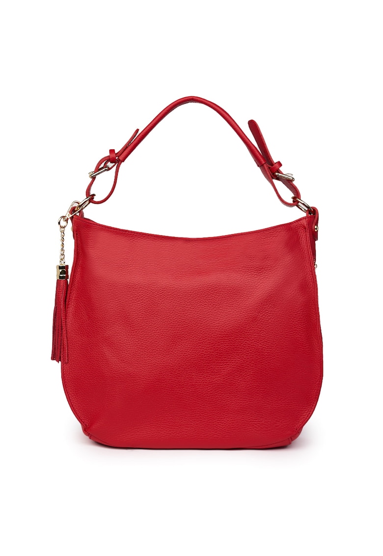 Geanta dama Edina din piele naturala - Rosu - 29x36cm