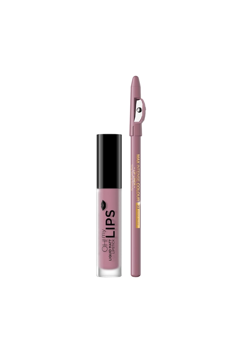 Set Luciu Mat Buze + Contur Buze - 03 Rose Nude