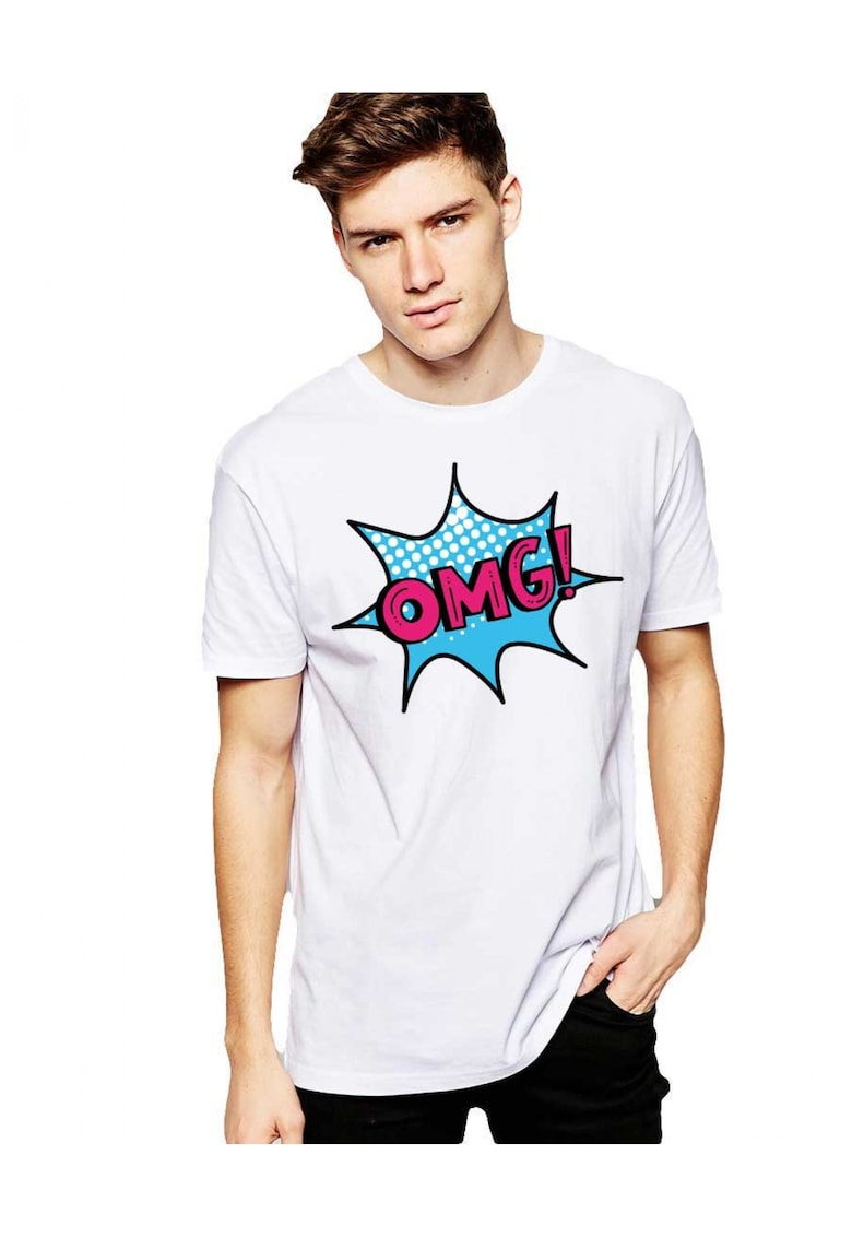 Tricou barbati alb - OMG