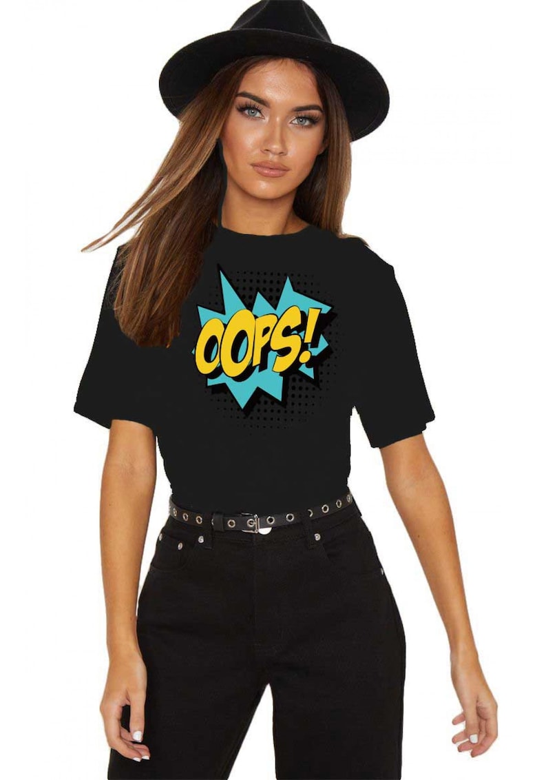 Tricou dama negru - Oops