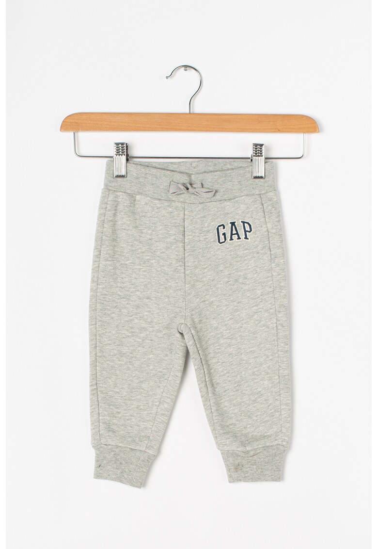 Pantaloni sport cu captuseala de fleece si logo brodat