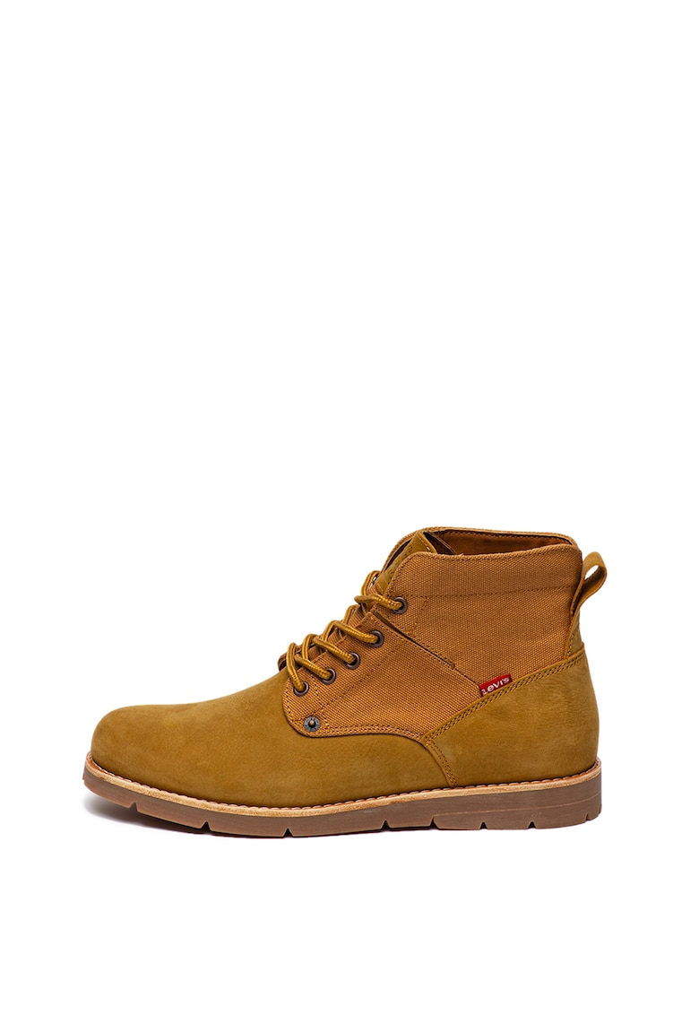 Ghete de piele nabuc cu insertii textile Jax